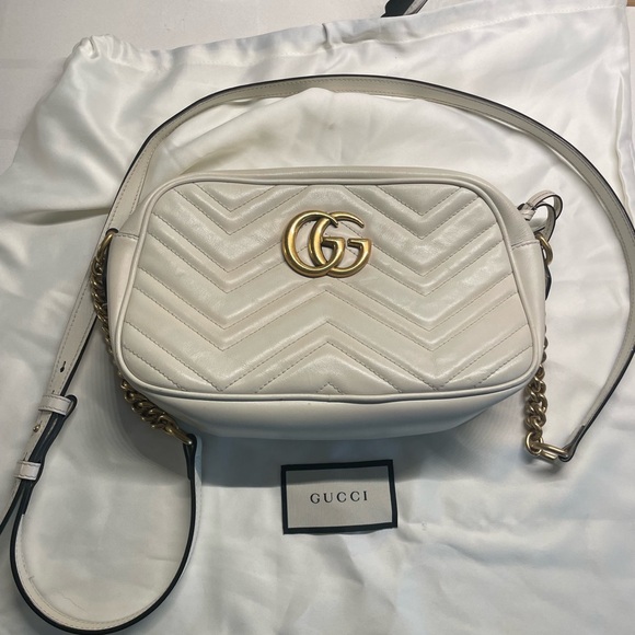 Gucci Handbags - Ivory Gucci GG Marmont Small shoulder bag